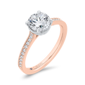 14K Two Tone Gold Round Cut Diamond Engagement Ring (Semi-Mount)