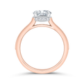 14K Two Tone Gold Round Cut Diamond Engagement Ring (Semi-Mount)
