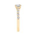 14K Yellow Gold Round Cut Diamond Engagement Ring (Semi-Mount)