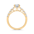 14K Yellow Gold Round Cut Diamond Engagement Ring (Semi-Mount)
