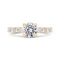 14K Yellow Gold Round Cut Diamond Engagement Ring (Semi-Mount)