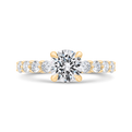 14K Yellow Gold Round Cut Diamond Engagement Ring (Semi-Mount)