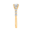 14K Yellow Gold Round Cut Diamond Engagement Ring (Semi-Mount)