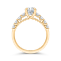 14K Yellow Gold Round Cut Diamond Engagement Ring (Semi-Mount)