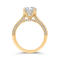 14K Yellow Gold Round Cut Diamond Engagement Ring (Semi-Mount)