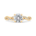 14K Yellow Gold Round Cut Diamond Engagement Ring (Semi-Mount)
