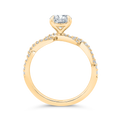 14K Yellow Gold Round Cut Diamond Engagement Ring (Semi-Mount)