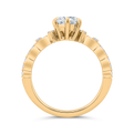 14K Yellow Gold Round Cut Diamond Engagement Ring (Semi-Mount)