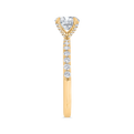 14K Yellow Gold Round Cut Diamond Engagement Ring (Semi-Mount)