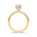 14K Yellow Gold Round Cut Diamond Engagement Ring (Semi-Mount)