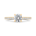 14K Yellow Gold Round Cut Diamond Engagement Ring (Semi-Mount)