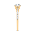 14K Yellow Gold Round Cut Diamond Engagement Ring (Semi-Mount)