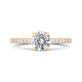 14K Yellow Gold Round Cut Diamond Engagement Ring (Semi-Mount)