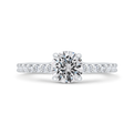 14K White Gold Round Cut Diamond Engagement Ring (Semi-Mount)