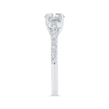 14K White Gold Round Cut Diamond Engagement Ring (Semi-Mount)