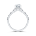 14K White Gold Round Cut Diamond Engagement Ring (Semi-Mount)