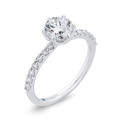 14K White Gold Round Cut Diamond Engagement Ring (Semi-Mount)