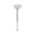 14K White Gold Round Cut Diamond Engagement Ring (Semi-Mount)