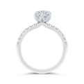 14K White Gold Round Cut Diamond Engagement Ring (Semi-Mount)
