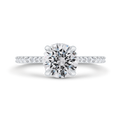 14K White Gold Round Cut Diamond Engagement Ring (Semi-Mount)