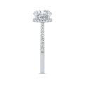 14K White Gold Round Cut Diamond Engagement Ring (Semi-Mount)