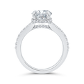 14K White Gold Round Cut Diamond Engagement Ring (Semi-Mount)