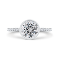 14K White Gold Round Cut Diamond Engagement Ring (Semi-Mount)