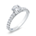 14K White Gold Round Cut Diamond Engagement Ring (Semi-Mount)