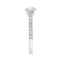 14K White Gold Round Cut Diamond Engagement Ring (Semi-Mount)
