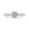 14K White Gold Round Cut Diamond Engagement Ring (Semi-Mount)