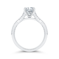 14K White Gold Round Cut Diamond Engagement Ring (Semi-Mount)