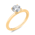 14K Yellow Gold Round Cut Diamond Solitaire Engagement Ring (Semi-Mount)