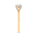 14K Yellow Gold Round Cut Diamond Solitaire Engagement Ring (Semi-Mount)