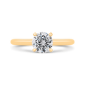 14K Yellow Gold Round Cut Diamond Solitaire Engagement Ring (Semi-Mount)