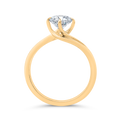 14K Yellow Gold Round Cut Diamond Solitaire Engagement Ring (Semi-Mount)