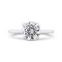 14K White Gold Round Cut Diamond Solitaire Engagement Ring (Semi-Mount)