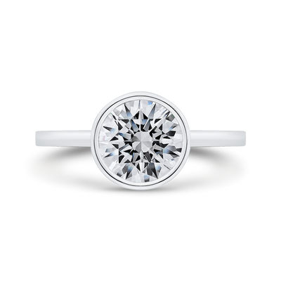 14K White Gold Round Cut Diamond Solitaire Engagement Ring (Semi-Mount)