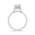 14K White Gold Round Cut Diamond Solitaire Engagement Ring (Semi-Mount)