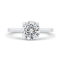 14K White Gold Round Cut Diamond Solitaire Engagement Ring (Semi-Mount)