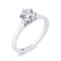 14K White Gold Round Cut Diamond Solitaire Engagement Ring (Semi-Mount)