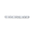 14K White Gold with Round & Emerald Diamond Eternity Ring