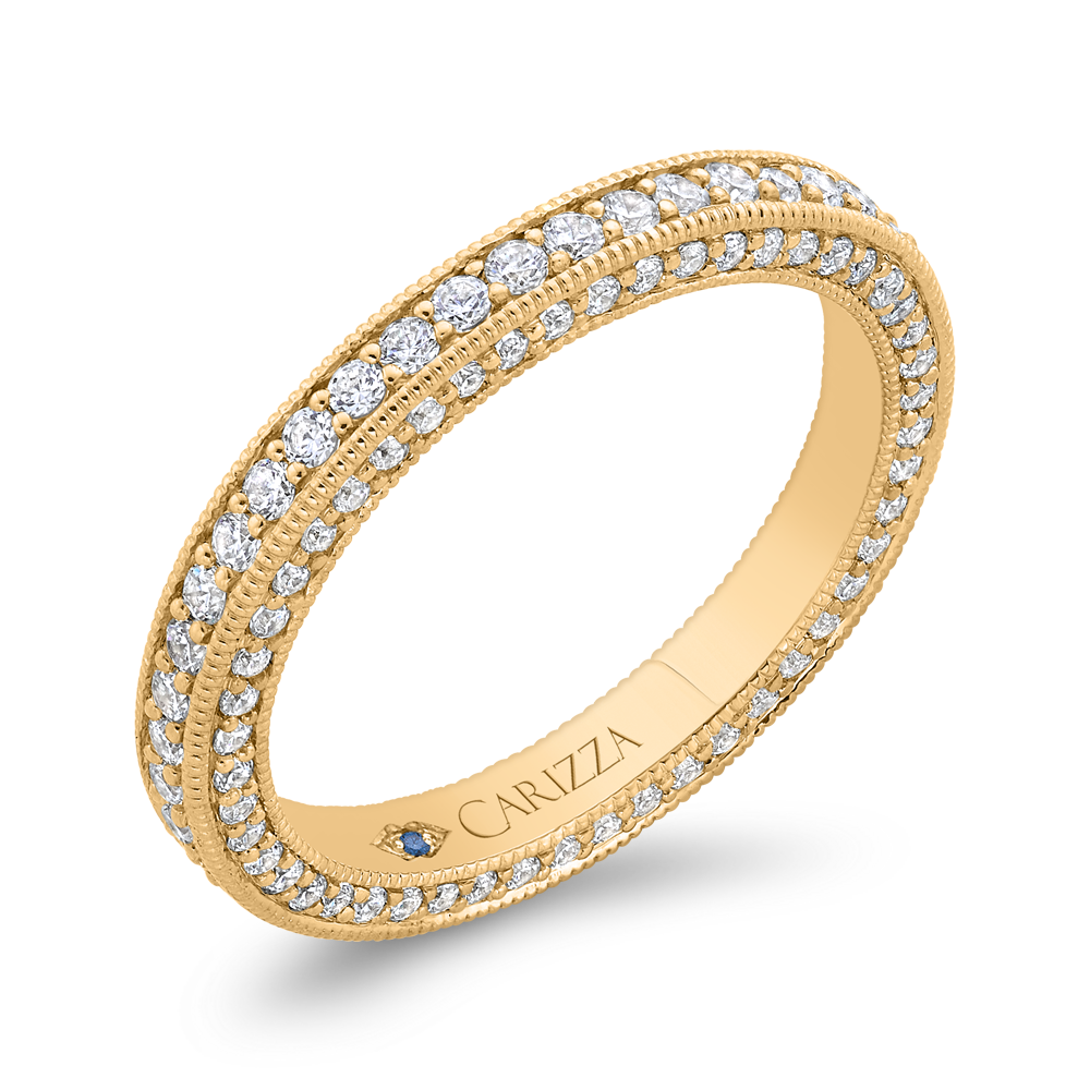 14K Yellow Gold with Round Diamond Eternity Ring