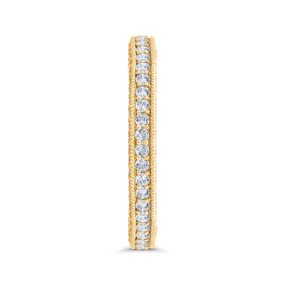14K Yellow Gold with Round Diamond Eternity Ring