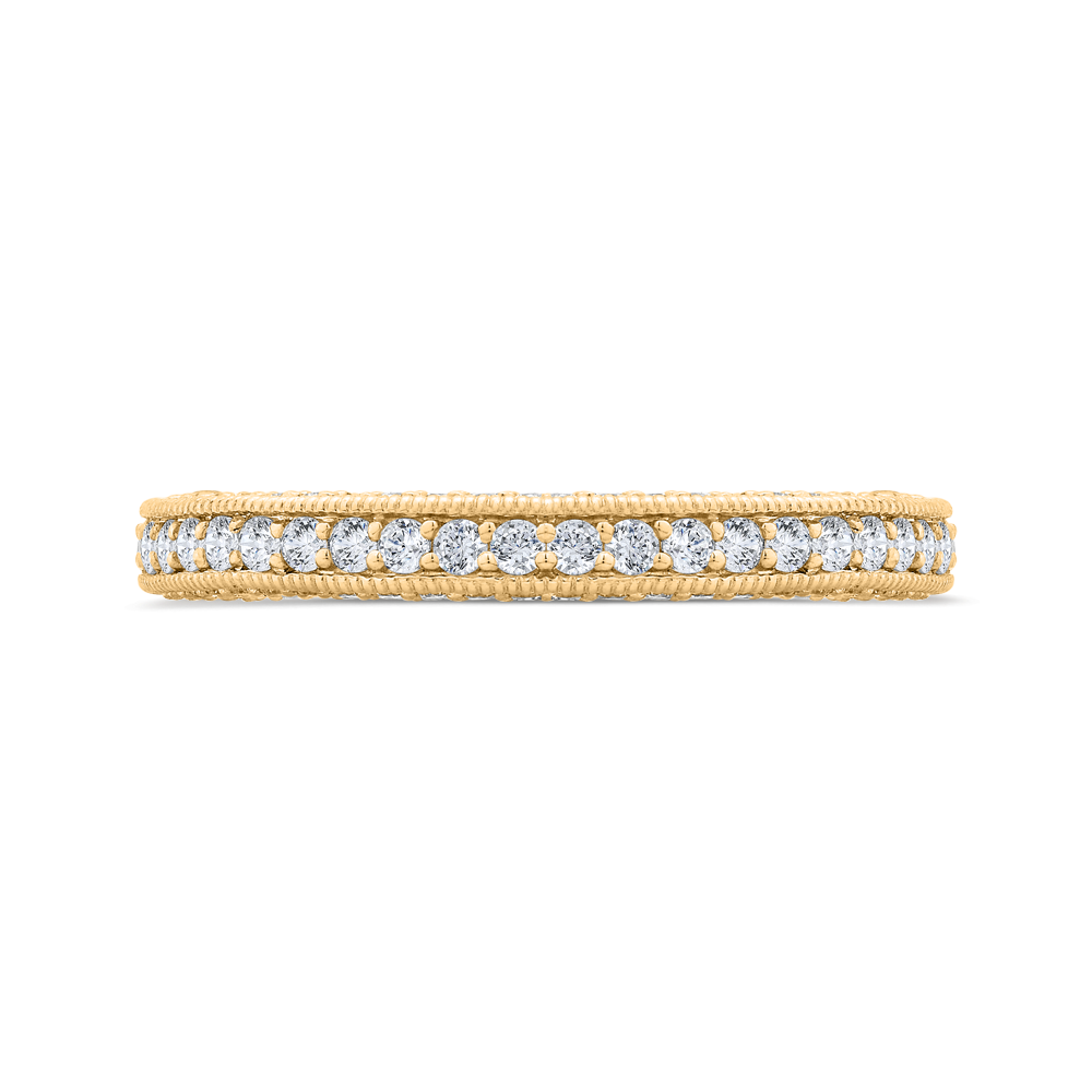 14K Yellow Gold with Round Diamond Eternity Ring