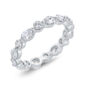 14K White Gold with Oval & Round Diamond Eternity Ring