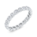 14K White Gold with Oval & Round Diamond Eternity Ring