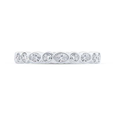 14K White Gold with Oval & Round Diamond Eternity Ring