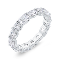 14K White Gold with Oval, Round & Emerald Diamond Eternity Ring
