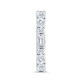 14K White Gold with Oval, Round & Emerald Diamond Eternity Ring