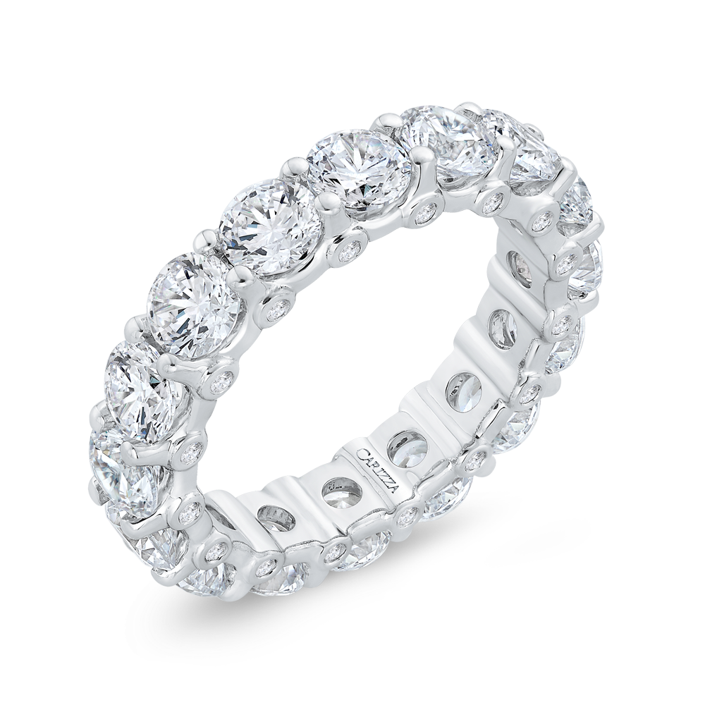 14K White Gold with Round Diamond Eternity Ring